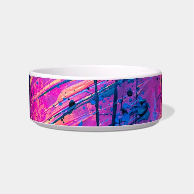 Summer Sunset Splatter Paint Abstract Bowl (Front)