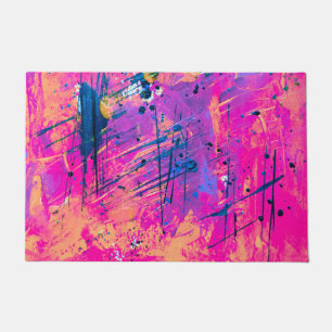 Summer Sunset Splatter Paint Abstract Doormat