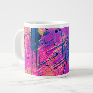 Summer Sunset Splatter Paint Abstract Large Coffee Mug