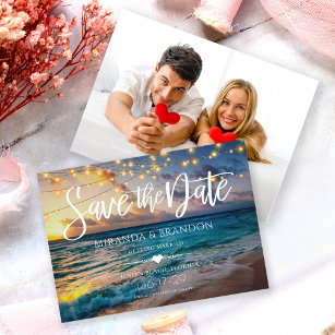 Summer Sunset Tropical Beach Photo Wedding Save The Date