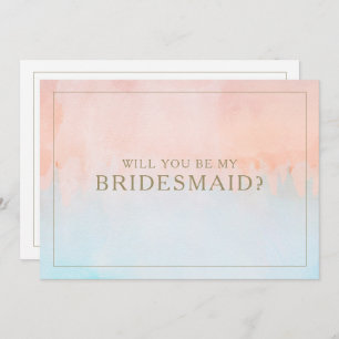 Summer Sunset Watercolor Bridesmaid Proposal Card