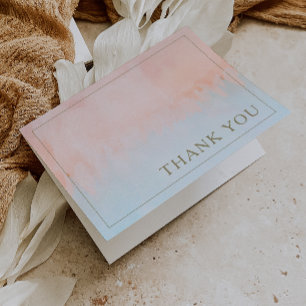 Summer Sunset Watercolor Thank You Card