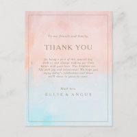 Summer Sunset Watercolor Thank You Reception Card