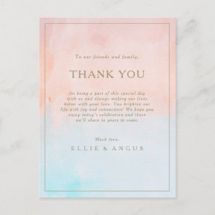 Summer Sunset Watercolor Thank You Reception Card