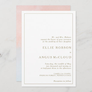 Summer Sunset Watercolor Wedding Invitation