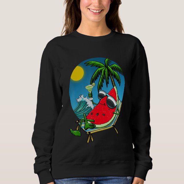 Summer Sunset Watermelon Women Water Fruit Love Sweatshirt (Front)