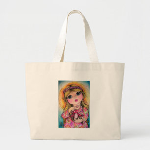 Summer Sunshine Big Eye Art - Tweets Large Tote Bag
