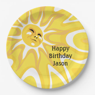 Summer Sunshine Birthday Celebration Party 9in Paper Plate