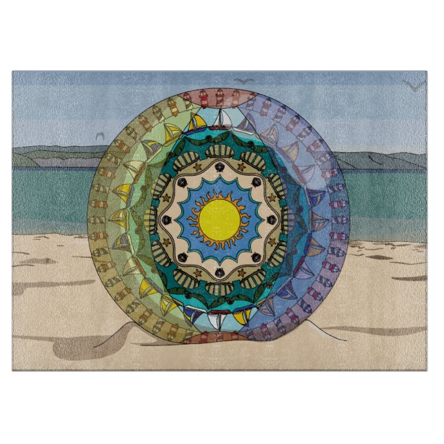 Summer Sunshine Glass Cutting Board (Front)