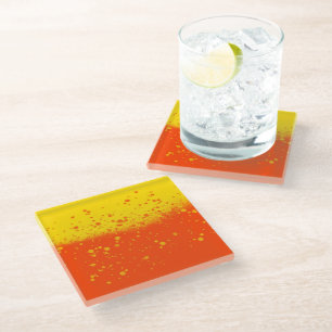 Summer Sunshine Minimalist Print Glass Coaster