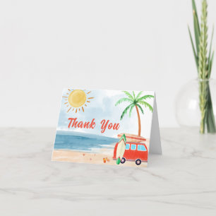 Summer Surf Beach Baby On Board Baby Shower Thank You Card