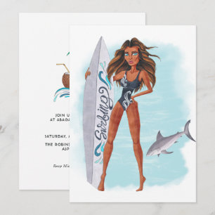 Summer Surf Beach Vacation Birthday Party Invitati Invitation