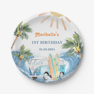 Summer Surf Birthday Party Favor Tags Paper Plate