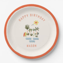 Summer Surf Birthday Party  Paper Plate