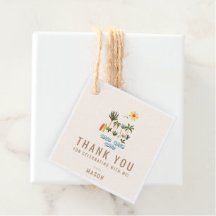 Summer Surf Birthday Party Thank You Favour Tags