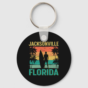 Summer Surf Vintage Florida Jacksonville Beach Sur Key Ring