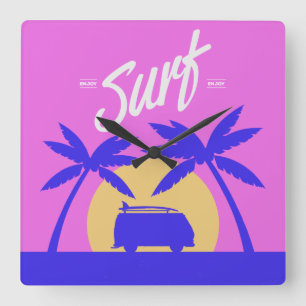 Summer Surf wall clock