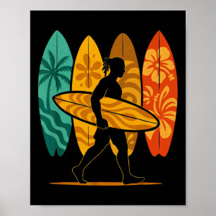Summer Surfboarder Wave Surfing Surfboard Beach Su Poster