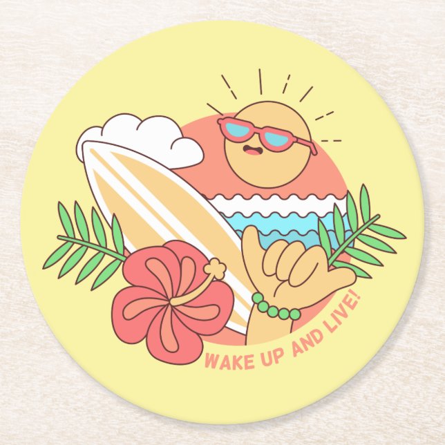 Summer Surfer paper coasters (Front)