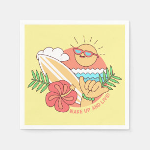 Summer Surfer paper napkins