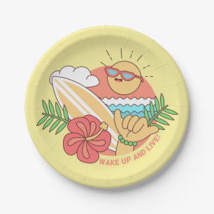Summer Surfer paper plates