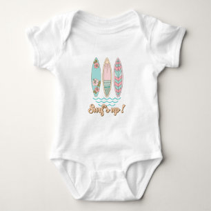 Summer Surfing Beach Baby Bodysuit