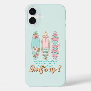 Summer Surfing Beach iPhone 16 Plus Case