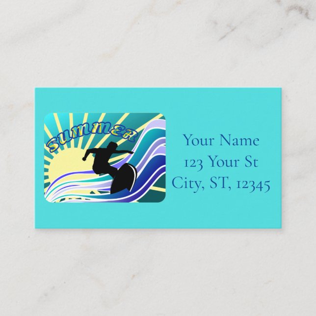 Summer Surfing Fun Thunder_Cove Business Card (Front)