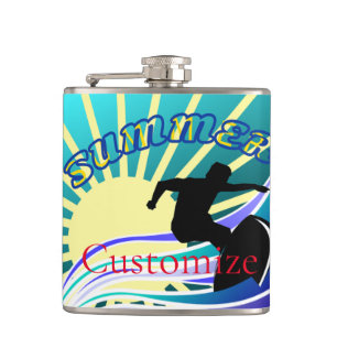 Summer Surfing Fun Thunder_Cove Hip Flask