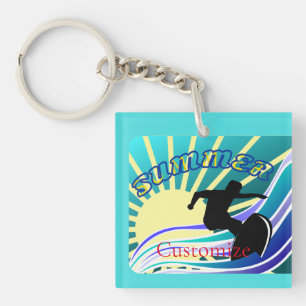 Summer Surfing Fun Thunder_Cove Key Ring