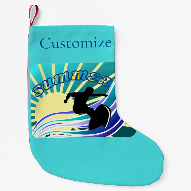 Summer Surfing Fun Thunder_Cove Small Christmas Stocking (Front)