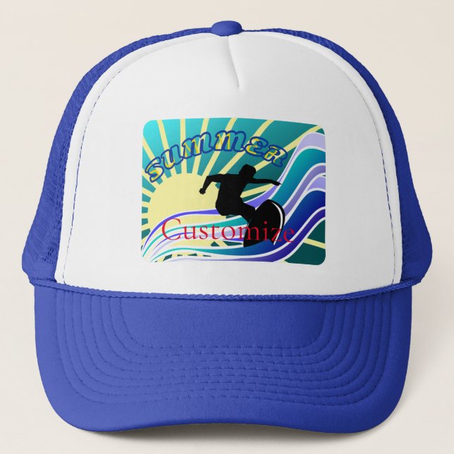 Summer Surfing Fun Thunder_Cove Trucker Hat (Front)