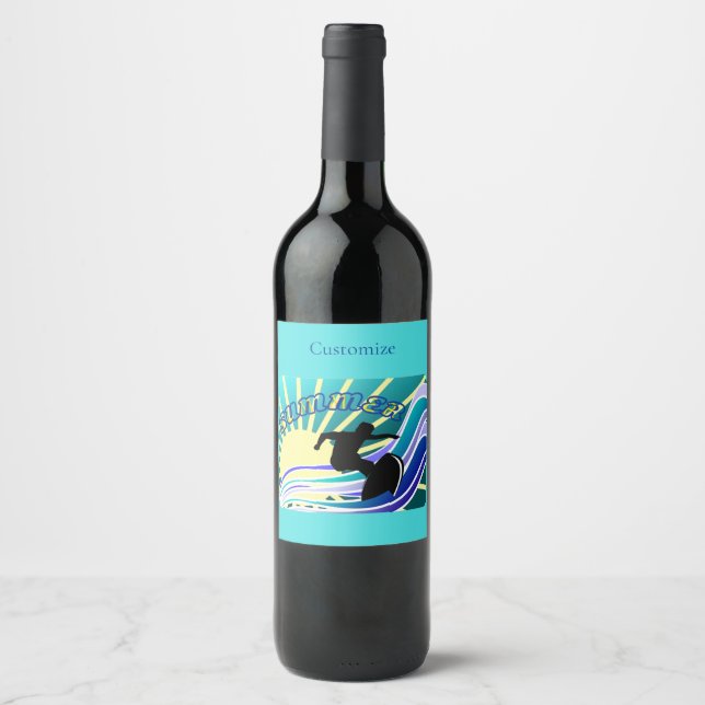 Summer Surfing Fun Thunder_Cove Wine Label (Front)