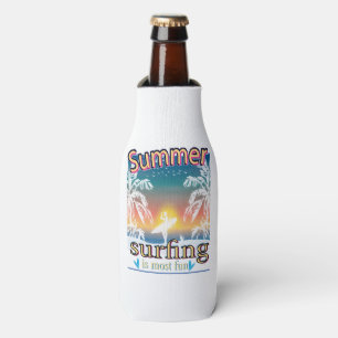Summer - Surfing Is Most Fun Bottle Cooler