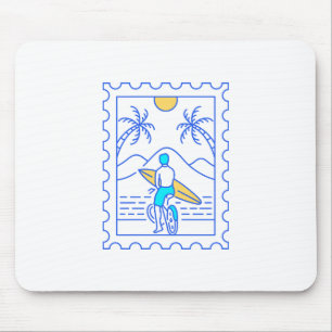 Summer Surfing Postal Stamp 1 Mouse Pad