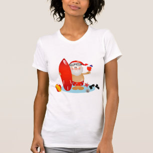 Summer Surfing Santa T-Shirt