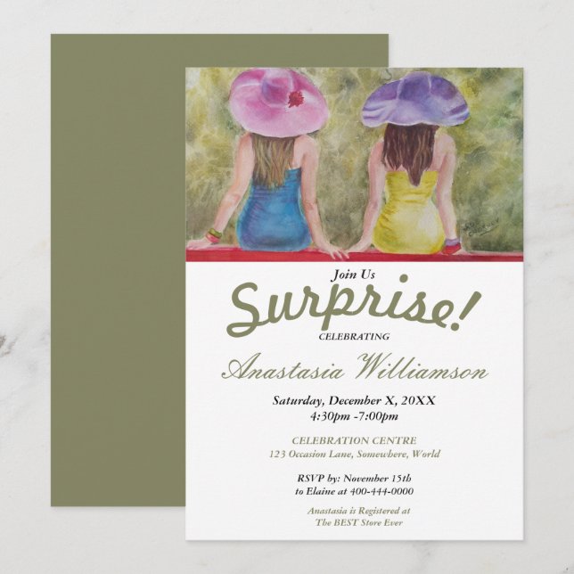 SUMMER SURPRISE PARTY INVITATION (Front/Back)
