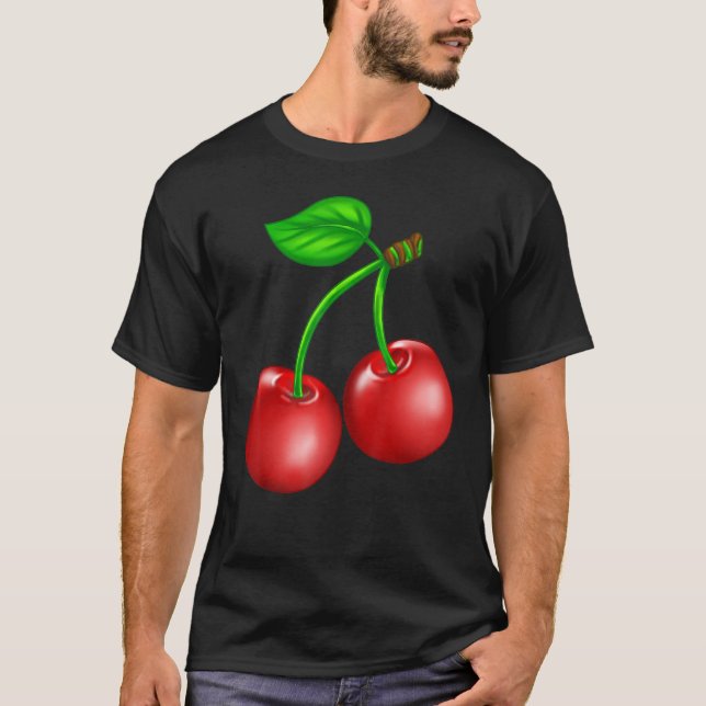 Summer Sweet Cherry Red Cherries Fruit Vibes T-Shirt (Front)
