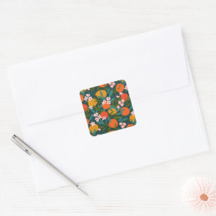 Summer Sweet Greenery Oranges Lemons Garden Square Sticker