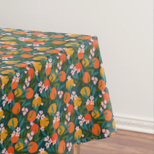 Summer Sweet Greenery Oranges Lemons Garden  Tablecloth