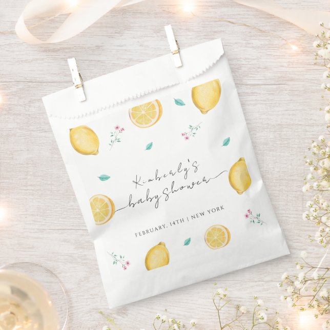 Summer Sweet Lemon Citrus Fruit Baby Shower  Favour Bag (Clipped)