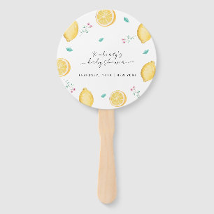 Summer Sweet Lemon Citrus Fruit Baby Shower  Hand Fan