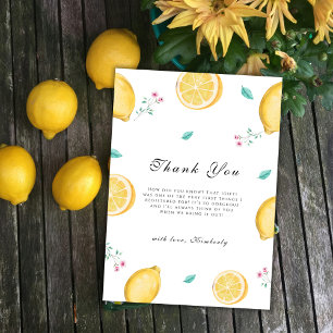 Summer Sweet Lemon Citrus Fruit Baby Shower  Thank You Card
