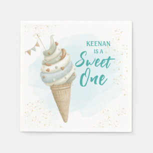 Summer Sweet One Icecream First Birthday Napkin