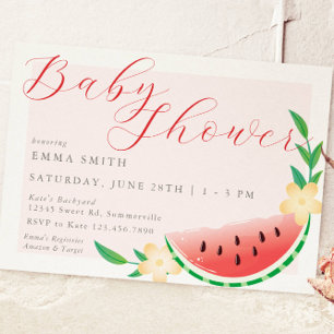 Summer Sweet Watermelon Baby Shower Invitation