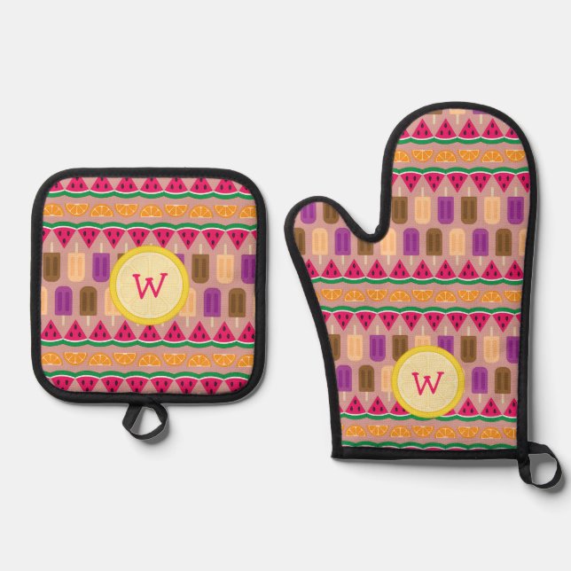 Summer Sweets Oven Mitt & Pot Holder Set (Front)