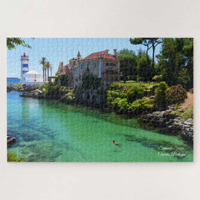 Summer Swim, Cascais Portugal Jigsaw Puzzle (Horizontal)