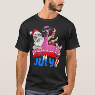 Summer swimming Santa Claus in the pool Christmas T-Shirt