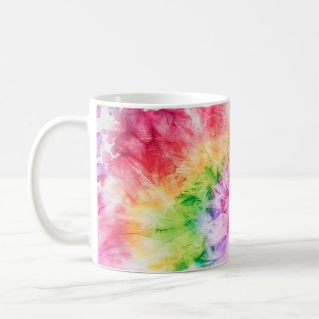 Summer Swirls: Pastel Tie-Dye Pattern Coffee Mug (Left)