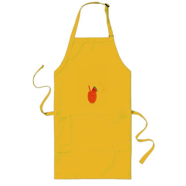 Summer t-shirt, fresh juice design long apron (Front)